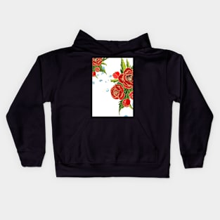 red flowers bouquet_card Kids Hoodie